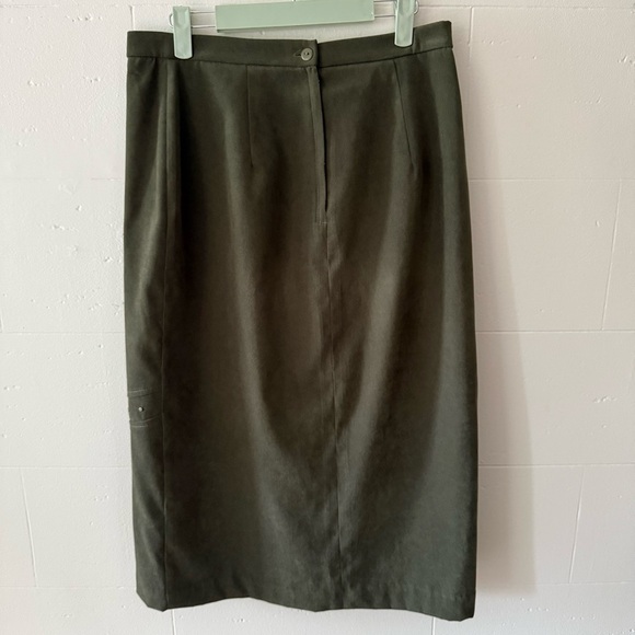 Vintage Ana Lee Canada Suede-Look Midi Skirt - Picture 6 of 8